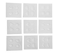 Alomejor 9 types de moules en silicone durables pour femmes pour la fabrication de boucles d'oreilles, kit d'outils faits à la main, décorations pour four, réfrigérateur, micro-ondes - Blanc