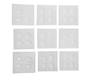 Alomejor 9 types de moules en silicone durables pour femmes pour la fabrication de boucles d'oreilles, kit d'outils faits à la main, décorations pour four, réfrigérateur, micro-ondes - Blanc