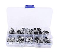 Alomejor 90pcs Anneau de Guide de Canne à pêche en Acier Inoxydable céramique pièces de Canne à pêche Pointe de réparation Remplacement Kit de Guides, 9 Tailles