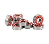 Alomejor ABEC 9 Roulements de Planche à Roulettes en Acier au Carbone pour Patins à Roulettes Haute Performance Planches de Danse 8x22x7mm (rouge)