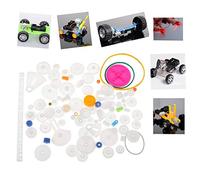 Alomejor Accessoires de Bricolage, Ensemble D'engrenages et de Poulies en Plastique, 85 Pièces, pour Modélistes de Jouets, Matériaux Sûrs et Non Toxiques