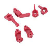 Alomejor Accessoires de voiture RC, kit de support de moyeu pour tasse de direction pour essieu arrière RC, kit léger haute résistance pour véhicules 1/10 Rustler Stampede Slash (rouge)
