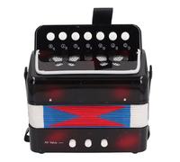 Alomejor Accordéon à Boutons pour Enfants, 7 Touches de Contrôle, Matériaux Sûrs, Portable et Pratique, Instrument de Musique pour Enfants, Performance sur Scène (BLACK)