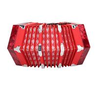 Alomejor Accordéon Concertina Portable, Fabrication Exquise, Conception Ergonomique pour Adultes et Enfants (rouge)