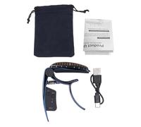 Alomejor Accordeur de Capodastre de Guitare 2 en 1, Pince de Réglage de Guitare Compacte à Affichage LED en Alliage de Zinc Rechargeable, avec Fonction de Réglage de la Lumière Courante, (BLUE)