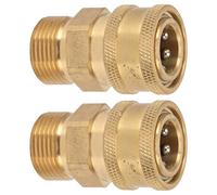 Alomejor Adaptateur de Nettoyeur Haute Pression en Cuivre Pur M22, Durable pour Une Connexion Rapide, adapté aux Pistolets, Tuyaux, Pompes, 2 Pièces (Trou intérieur 14mm/0.55in)