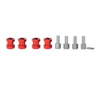 Alomejor Adaptateur de Pilote de Moyeu Hexagonal de Roue D'extension RC, Adaptateur D'extension de 12 Mm pour Piste de 1,9 Pouces avec Poids Léger, adapté pour D90 AX10 CC01 SCX10 (Rouge)