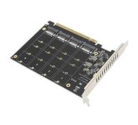 Alomejor Adaptateur M.2 PCIe pour 4 SSD NVME | Transmission rapide de 32 Gbit/s, conception PCB pour plus de durabilité, s\'adapte facilement aux SSD 2280 standard, idéal