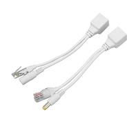 Alomejor Adaptateur Séparateur POE 12V, étanche, Installation Facile, Alimentation Stable pour Systèmes de sécurité de Caméra IP, Matériau ABS (White)