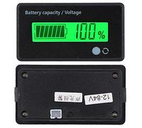 Alomejor Affichage de la capacité de la Batterie 12-84 V, Indicateur LCD avec Alarme Sonore et Lumineuse pour Batteries au Plomb et au Lithium (lumière verte)