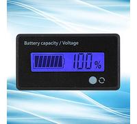 Alomejor Affichage de la capacité de la Batterie 12-84 V, Indicateur LCD avec Alarme Sonore et Lumineuse pour Batteries au Plomb et au Lithium (lumière bleue)