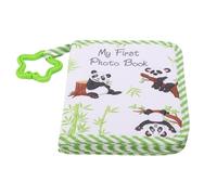 Alomejor Album Photo de bébé, Livre Photo avec Miroir de sécurité 7,1 X 5,5 Pouces pour Cadeaux de Baptême des Nouveau-nés et Développement Précoce (panda vert)