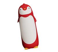 Alomejor Alomejor Bouteille D'eau Portable de 300ml, Design Pingouin, Bouteille à Isolation Thermique pour le Sport, les Voyages, ABS, PP, Verre de qualité Supérieure (BLACK) (rouge)