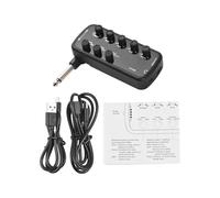 Alomejor Amplificateur de Basse Mini Ampli Portable pour Casque de Guitare avec 3 Simulations de Haut-parleurs Enregistrement OTG de Type C 600 MAh pour la Pratique de la Basse électrique Voyage Jeu