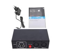 Alomejor Amplificateur de Microphone à 2 Canaux, avec Entrées XLR, Alimentation Fantôme et Contrôle de Gain Individuel pour L'enregistrement en Studio et les Performances en Direct (Prise UE 220V)