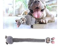 Alomejor Animaux Interactifs Durables en Peluche à Longue Bande, Jouet pour Animaux de Compagnie, Attirant Le Son des Chiens, Nettoyage des Dents, Lapin Mignon Gris pour Mordre, Mâcher, Jouer (Lapin