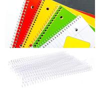 Alomejor Anneaux en Spirale de Reliure en Plastique Durables pour Papier A4, Découpés Manuellement, 20 Pièces pour Fournitures de Bureau (13mm*30 trous transparents 20 bandes)