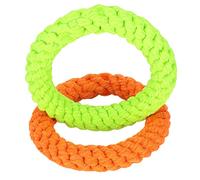 Alomejor Anneaux Jouet pour Chien Jouet à Mâcher Interactif Durable pour Le Nettoyage des Dentitions, Entraînement et Jeu pour Chiens, Boucle de Corde en Coton pour Animaux de Compagnie Sûre et