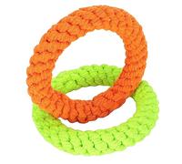 Alomejor Anneaux Jouet pour Chien Jouet à Mâcher Interactif Durable pour Le Nettoyage des Dentitions, Entraînement et Jeu pour Chiens, Boucle de Corde en Coton pour Animaux de Compagnie Sûre et