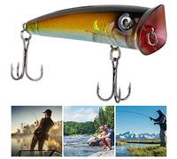 Alomejor Appât de Pêche Artificiel en Plastique, Leurre Popper Réfléchissant, Attracteur de Gros Poissons pour Les Pêcheurs, 7cm (4#)