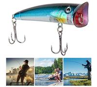 Alomejor Appât de Pêche Artificiel en Plastique, Leurre Popper Réfléchissant, Attracteur de Gros Poissons pour Les Pêcheurs, 7cm (5#)