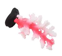 Alomejor Aquarium Aquarium Silicone Corail Décor Haute Simulation Effet Naturel Idéal pour l'eau Douce Matériau Non Toxique Couleur Vive 3,1 * 3,0 * 5,5 Pouces (Rouge)