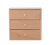 Alomejor Armoire Miniature à Trois Tiroirs à L’échelle 1/12, Rangement | Conception Compacte de 2,95 Pouces, Construction en Bois Massif, Tiroirs Coulissants Fonctionnels, Convient à la Cuisine du