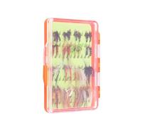 Alomejor Assortiment de Mouches de Pêche, Artisanat Exquis pour Truite, Bar, Truite, Ensemble de 32 Pièces pour Hameçons à Mouche, Leurres, Boîte de Rangement ABS/PP (81122CX32 (32 pièces))