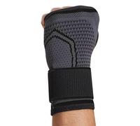 Alomejor Attelle de Poignet et de Paume à Compression Réglable, avec Ceinture de Pression, Support de Bracelet tricoté pour Haltérophilie, Tennis, Golf, Yoga (L)