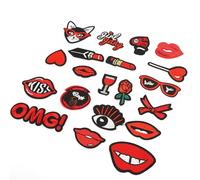 Alomejor Autocollant de Vêtements de Rouge à Lèvres, Patchs Thermocollants pour Filles, Patch Décoratif à Motif de Lèvres pour Vêtements, 20 Pièces Autocollant de à pour Vestes et Sacs à Dos