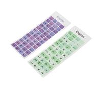 Alomejor Autocollants Colorés pour Clavier Anglais, 2 Pièces, Imperméables, pour Ordinateurs Portables et Ordinateurs de Bureau, Capuchons de Touches en PVC Anti-poussière (B)