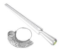 Alomejor Bague Mandrin Bâton Doigt Jauge Sizer Ensemble Efficace Bijoux Outils De Mesure pour Anneaux Larges En Métal UK Taille Ring Sizer pour Alliances