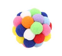 Alomejor Balle Colorée pour Chat, Boules en Fourrure Douces et Interactives avec Cloches pour Chats, Chatons, Animaux de Compagnie, Matériau en Peluche de Haute qualité, adapté pour Mordre et Jouer,