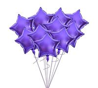 Alomejor Ballon en Aluminium en Forme D'étoile de qualité Renouvelée, pour Décoration de Fête, de Mariage, D'anniversaire, Lot de 10 (PURPLE)