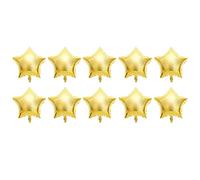 Alomejor Ballon en Aluminium en Forme D'étoile de qualité Renouvelée, pour Décoration de Fête, de Mariage, D'anniversaire, Lot de 10 (GOLD)