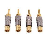 Alomejor Banana Plug 24K Gold Plated, 8.7mm