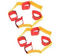 Alomejor Bande à Pattes 1 Paire de Bandes de Course à Pattes Jeu de Plein air Sangles de Corde à Cravate élastique pour Enfants Adultes Jeux d'équipe(4 People Belt)