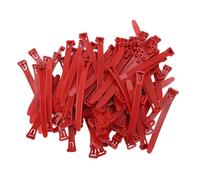 Alomejor Bandes de Cuisses de Poulet Réglables, étiquettes Numérotées Durables pour Pattes de Volaille, pour L'élevage de Poulet, de Canard et d'oie, 100 Pièces (Rouge)