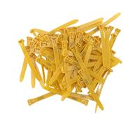 Alomejor Bandes de Cuisses de Poulet Réglables, étiquettes Numérotées Durables pour Pattes de Volaille, pour L'élevage de Poulet, de Canard et d'oie, 100 Pièces (Yellow)
