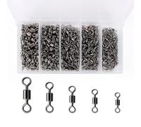 Alomejor Baril Roulant en Acier Inoxydable, 500 Pièces, Pivotant, Réduit la Torsion de la Ligne pour Les Amateurs de Pêche au Bar (500)