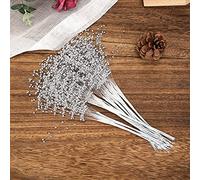 Alomejor Bâtons de Cordes de Perles Portables à Faire Soi-même, 100 Pièces, Cordes de Perles ABS pour Décoration de Fête de Mariage, Décorations Florales Argent//Or (Silver)