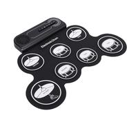 Alomejor Batterie électronique, 7 Pads Enroulables avec Pédales de Haut-parleur Intégrées, Rechargeable, 10 Heures de Lecture pour les Enfants Débutants