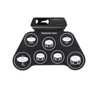 Alomejor Batterie électronique Kit de Batterie Portable de qualité Sonore Réaliste pour la Pratique avec Pédale de Charleston, pour Débutants et Professionnels Baguettes en Bois D'érable (Version