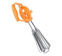 Alomejor Batteur à œufs à Manivelle, Mélangeur Manuel à Double Tête en Acier Inoxydable pour la Cuisine, Cadeau Parfait, 10,0x4,7x2,8 Pouces (ORANGE)