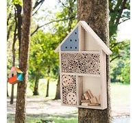 Alomejor Bee House Hotel Wood Bug Room Shelter Boîte de Décoration de Jardin, Encourage la Nidification des Abeilles et des Insectes, Facile à Installer sur Les Pelouses et Les Arbres
