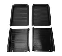 Alomejor Blocs D'éclaboussures de Descente d'eau, Extensions de Drainage Robustes pour Gouttières, Conception Nervurée pour Protéger Les Fondations, 2 Pièces Noires 23,6x10,0x2,1 Pouces, [Paysages