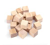 Alomejor Blocs en Bois Naturel Précis, Solide et Durable, Jouet Artisanal Fait à la Main pour Enfants, Décoration de Maison, 100 Pièces (20 mm (20 pièces))