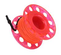 Alomejor Bobine de Doigt en Plastique avec Corde Haute Résistance, Rouleau de Plongée de Ligne Orange de 30 M pour Plongée, épave (Roue Rouge)