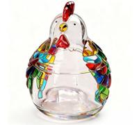 Alomejor Bocal en Verre Transparent pour Bonbons, élégant, Stockage de Haute qualité, Couvercle en Relief, Décoration de Fête, de Mariage, de Maison, 4,72x6,69 Pouces (Pot en verre)