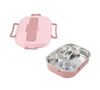 Alomejor Boîte à Déjeuner Saine en Acier Inoxydable à 4 Grilles, Boîte à étanche pour les Repas de Famille, Récipient de Stockage des Aliments Portable de 1 500 Ml, 10,2 X 7,3 X 3,1 Pouces